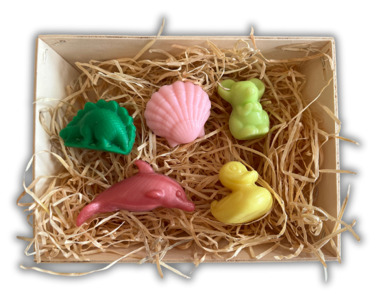 Houten doosje met 5 gastenzeep