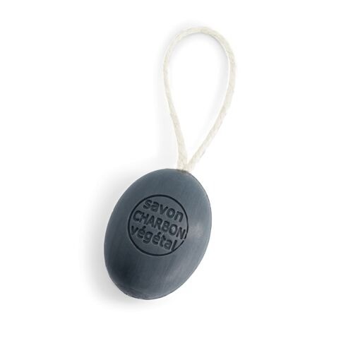 Houtskool zeep aan touw