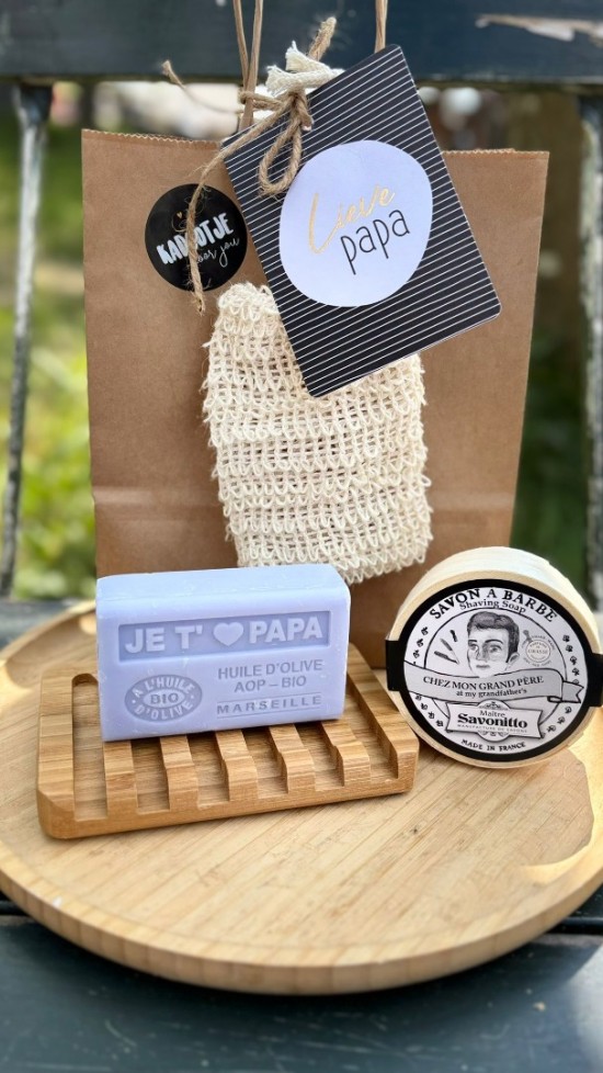 Je taime papa zeep met scheerzeep en accessoires voor vaderdag