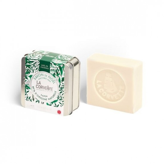 Kerstzeep met blik dennenbomen 100 gr