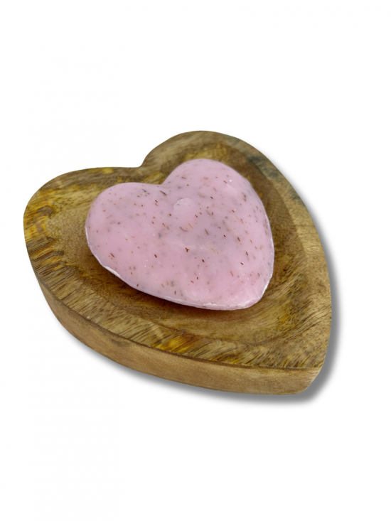 Hartjes zeep Rozen en houten hart
