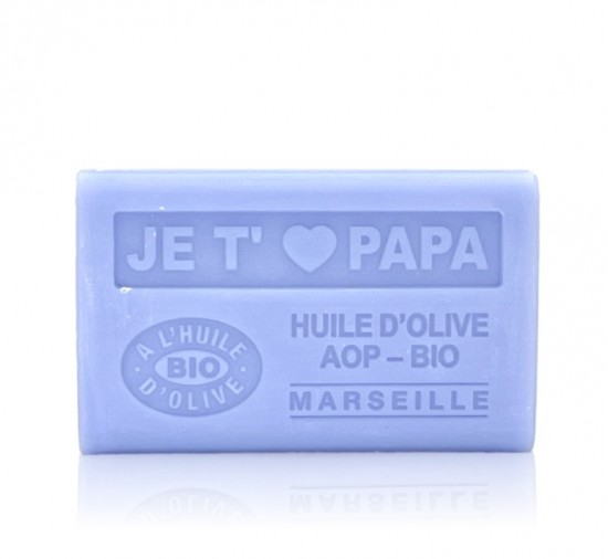 Je t’aime Papa Franse olijfoliezeep met stoere frisse geur, ambachtelijke zeep voor mannen en dagelijks gebruik