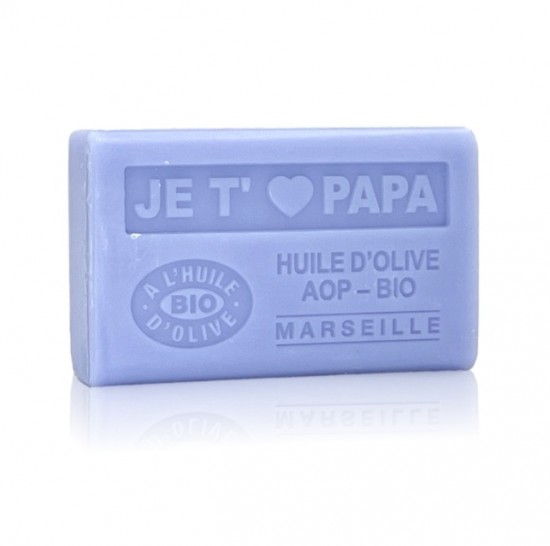 Je t’aime Papa Franse olijfoliezeep met stoere frisse geur, ambachtelijke zeep voor mannen en dagelijks gebruik