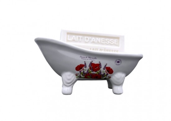 Keramieken badkuip bloemen