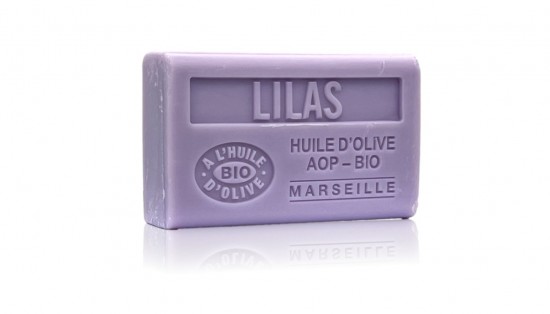 BOB olijfzeep 125 gram Lilas geur (sering) van Label Nature Provence – Franse plantaardige zeep met sheaboter, vegan en ambachtelijk geproduceerd in de Provence.