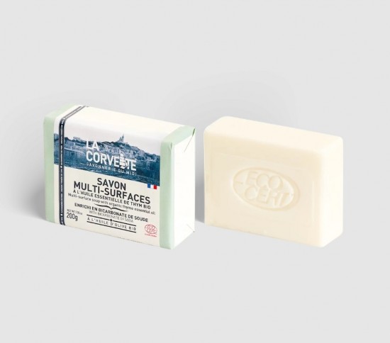 Natuurlijke vaste allesreiniger met tijm van La Corvette 200 gram ecologische schoonmaakzeep