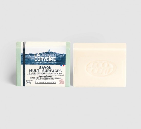Natuurlijke vaste allesreiniger met tijm van La Corvette 200 gram ecologische schoonmaakzeep