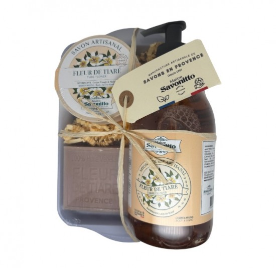 Giftset  franse zeep tiaré bloem