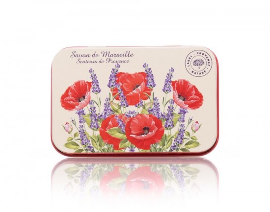 Zeepkist klaproos en lavendel bloemen