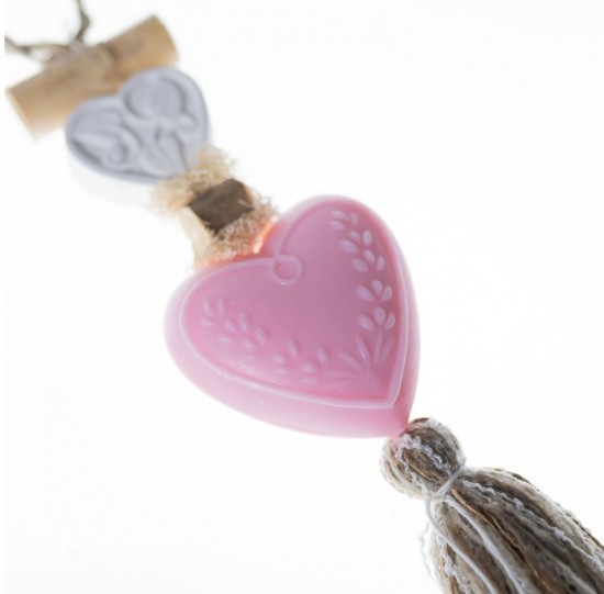 Zeepketting roze hart met rozengeur