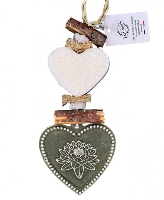 Zeepketting met zeep en gips hart met lotusbloem geur