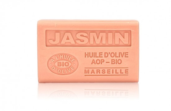 jasmijn franse zeep 125g van label provence nature, natuurlijke zeep met biologische olijfolie voor een zachte en gehydrateerde huid