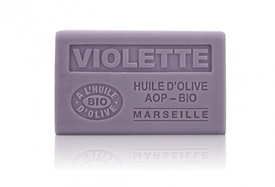 Franse biologische olijfolie zeep met viooltjes geur