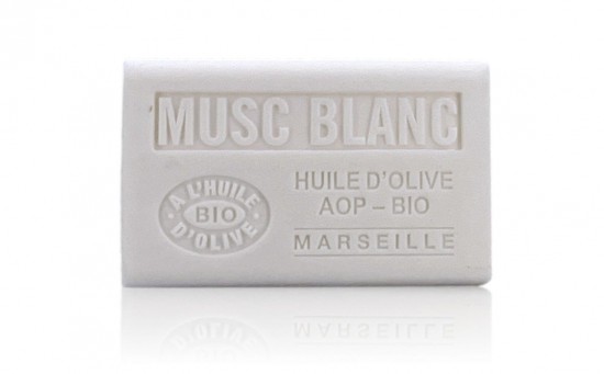Franse witte musk zeep 125 gram met biologische olijfolie van Label Provence Nature