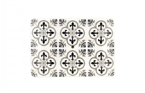 Keramisch zeepbakje Franse Lelie met grijze rand